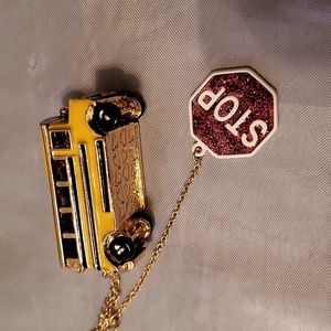 Betsey Johnson school bus necklace nwt